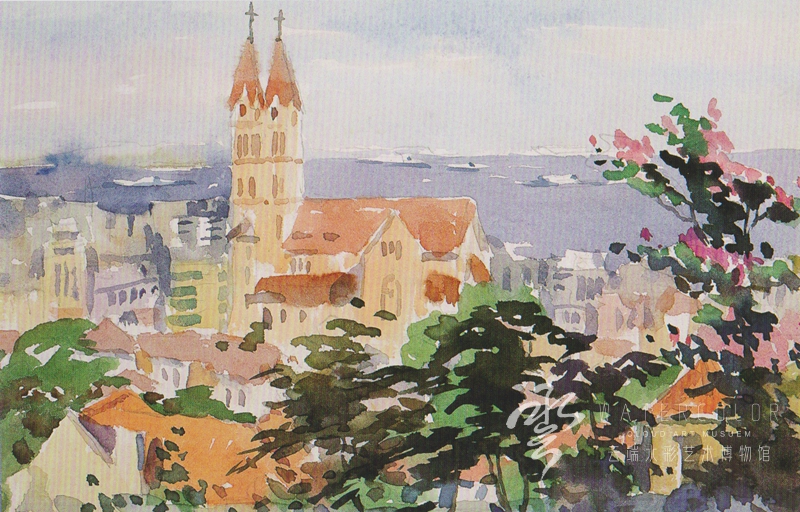 宋守宏 《青岛风景》 16*25cm 1988年